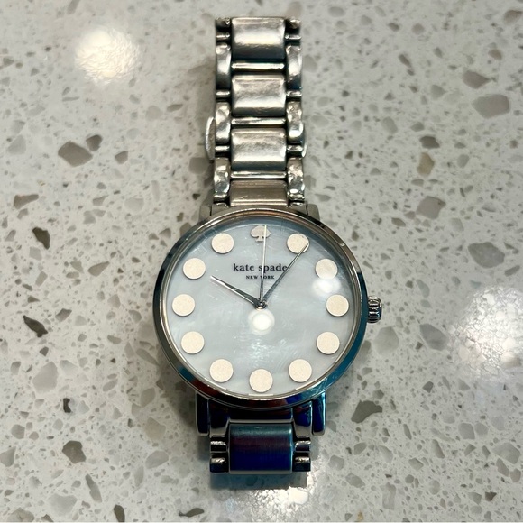 EUC Kate Spade Gramercy Silver Dot Watch - Picture 1 of 11